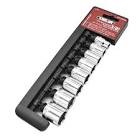 [URR-72102] JUEGO DADOS DE IMPACTO 3/8" STD CORTO 6 PTAS. EN RIEL Y CLIPS (9 PZAS)