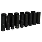 [URR-73214M] JUEGO DADOS DE IMPACTO 1/2" MM LARGO 6 PTAS.  EN RIEL Y CLIPS (15 PZAS)