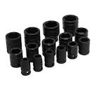 [URR-74104] JUEGO DADOS DE IMPACTO 1/2" STD CORTO 6 PTAS. EN RIEL Y CLIPS (15 PZAS)