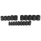 [URR-74106] JUEGO DADOS DE IMPACTO 1/2" STD CORTO 6 PTAS. EN RIEL Y CLIPS (19 PZAS)