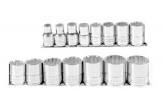 [URR-74201] JUEGO DADOS DE IMPACTO 1/2" MM CORTO 12 PTAS. EN RIEL Y CLIPS (15 PZAS)