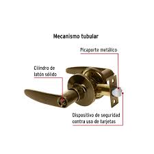 [FAN-FN52N151] CERRADURA MANIJA TUBULAR RECAMARA IZQUIERDA NIZA LATON ANTIGUO