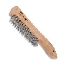 [HEC-12-0601] CEPILLO DE ALAMBRE 1.1/16"X0.014" 4X16 HILERAS ACERO MANGO DE MADERA