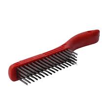 [HEC-12-0602] CEPILLO DE ALAMBRE 1.1/16"X0.014" 4X16 HILERAS ACERO MANGO DE PLASTICO