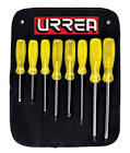 [URR-9600D] JUEGO DESARMADORES COMBINADOS (8 PZAS) PLANO,CABINET Y PHILLIPS (AMBAR)
