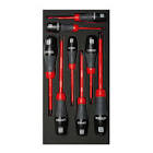 [URR-9600DR] JUEGO DESARMADORES COMBINADOS (8 PZAS) PLANO Y PHILLIPS (ROJO)