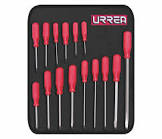 [URR-9600ER] JUEGO DESARMADORES COMBINADOS (15 PZAS) PLANO Y PHILLIPS (ROJO)