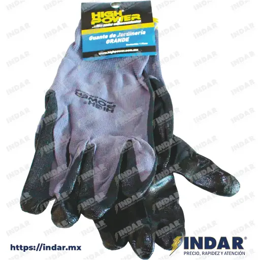 [HIG-GJ-1009] GUANTE DE NYLON CON RECUBRIMIENTO DE NITRILO ESPUMADO TALLA MEDIANA PARA JARDINERIA