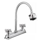 [MUN-MF-1031] MEZCLADORA PARA FREGADERO 8" CUELLO FLEXIBLE MANERAL CRUCETA VUELTA COMPLETA