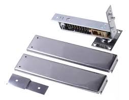 [YAL-650QM02] BISAGRA MECANICA PARA PISO DOBLE ACCION DE VAIVEN + PLACAS LATERALES ACABADO A.INOX