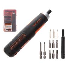 [BLA-BD40K27-B3] ATORNILLADOR INALAMBRICO 04 V 1/4" VVR 320 RPM SENSOR DE PRESION LUZ LED CARGADOR USB ESTUCHE 27 ACCS