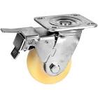 [SUR-RN10G] RODAJA POLIPROPILENO BLANCA 4" RIN PLASTICO RODAMIENTO DOBLE SOPORTE TIPO PLACA GIRATORIA