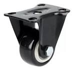 [SUR-RVN7F] RODAJA DE PVC NEGRO 3" RIN PLASTICO RODAMIENTO DE BOLA SOPORTE TIPO PLACA FIJA