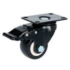 [SUR-RVN6B] RODAJA DE PVC NEGRO 2.1/2" RIN PLASTICO RODAMIENTO DE BOLA SOPORTE TIPO PLACA GIRATORIA CON FRENO