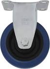 [SUR-RGO12F] RODAJA GOMA ELASTICA AZUL 5" RIN PLASTICO RODAMIENTO DE BOLA SOPORTE TIPO PLACA FIJA