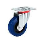 [SUR-RGO7G] RODAJA GOMA ELASTICA AZUL 3" RIN PLASTICO RODAMIENTO DE BOLA SOPORTE TIPO PLACA GIRATORIA