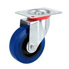 [SUR-RGO10G] RODAJA GOMA ELASTICA AZUL 4" RIN PLASTICO RODAMIENTO DE BOLA SOPORTE TIPO PLACA GIRATORIA