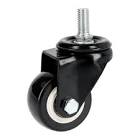 [SUR-RVNE7] RODAJA PVC NEGRO C/ESPIGA ROSCADA 3" RIN PLASTICO RODAMIENTO DOBLE BOLA SOPORTE T.PLACA GIRATORIA