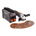 [GLA-IE4130AA315P] SOLDADORA INVERTER 130 A + ESMERILADORA ANGULAR 4.1/2" 600 W + 10 DISCOS 4.1/2"X1.4MMX7/8"