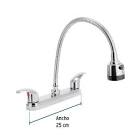 [RUG-24SP] MEZCLADORA PARA LAVABO CUELLO FLEXIBLE (CUBIERTA, MANERALES DE PALANCA) ACABADO CROMO