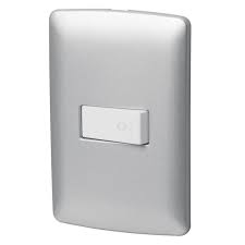 [SUR-P418P] APAGADOR ELECTRICO CON PLACA SENCILLO PARA TIMBRE PLATA
