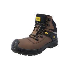 [LIC-111C-28] BOTA DE SEGURIDAD #28 COLOR CAFE DIELECTRICA SUELA AZUL ANTIDERRAPANTE CON CASQUILLO DE POLIAMIDA