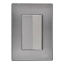 [AXO-INOX1005] APAGADOR ELECTRICO CON PLACA DE A. INOX DE 3 MODULOS 125 V 15 A ACABADO PLATA