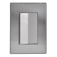 [AXO-INOX1008] APAGADOR ELECTRICO DE ESCALERA CON PLACA DE A. INOX DE 3 MODULO 125 V 15 A ACABADO PLATA