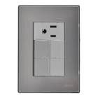 [AXO-INOX1009] CONTACTO ELECTRICO CON PLACA DE A. INOX ATERRIZADO CON 2 APAGADORES 125 V 15 A ACABADO PLATA