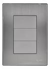 [AXO-INOX1015] PLACA PARA CONTACTOS TRIPLE DE A. INOX ACABADO PLATA