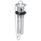[MIB-DE-RLAAI] CONTRA PARA LAVABO DE ACERO INOXIDABLE CON REBOSADERO Y TAPON DE HULE Y CADENA
