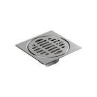 [FLE-2314] COLADERA P/PISO INSTALA FACIL 10CM X 10CM C/REJILLA ACERO INOXIDABLE CALIBRE 16 Y CHECK ANTI-OLORES 
