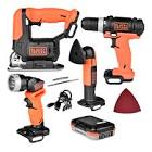 [BLA-BDCK502C1] KIT TALADRO ATORNILLADOR 3/8" 12 V + SIERRA CALADORA 5/8" 12V  + LAMPARA DE TRABAJO 12V + LIJADORA 12V