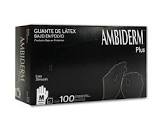 [AMB-100100073] GUANTE DE LATEX MEDIANO NEGRO PLUS (CAJA C/100 PZAS)