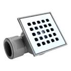 [COF-PC-611] COLADERA P/PISO CUADRADA 10X10CM DE PVC C/REJILLA DE ACERO INOXIDABLE SALIDA HORIZONTAL