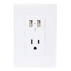 [AXO-PB106UL-B] CONTACTO ELECTRICO C/PLACA SENCILLO 15A 125V + 2 CARG USB 2.1A BLANCO