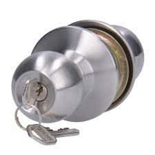 [FER-FLCE-AI] CERRADURA POMO CILINDRICO ENTRADA C/LLAVE BOLA ACERO INOX