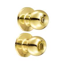 [FER-FLCE-LB] CERRADURA POMO CILINDRICO ENTRADA C/LLAVE BOLA LATON BRILLANTE
