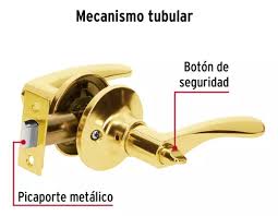 [FER-FLMEM-LB] CERRADURA MANIJA TUBULAR ENTRADA BAÑO MILAN LATON BRILLANTE