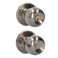 [FER-FLTE-LA] CERRADURA POMO TUBULAR ENTRADA C/LLAVE BOLA LATON ANTIGUO