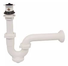 [FLE-2937] CESPOL P/LAVABO TIPO "P" C/REJILLA BLANCA FLEXIBLE DE 1 1/4"