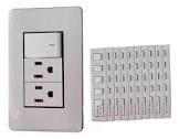 [MAG-PAI-1003] PLACA C/2 CONTACTOS Y UN APAGADOR ACERO INOX.