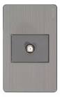 [MAG-PAI-TV] PLACA C/TOMA A TV ACERO INOX.
