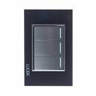 [MAG-PNM-03] PLACA C/3 INTERRUPTORES NEGRO MATE