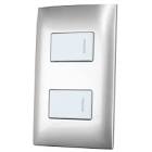 [SUR-P426P] PLACA 2 SWITCH 1 CONTACTOS 1/3 PLATA