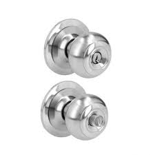 [PRO-23POP] CERRADURA POMO CILINDRICO OVALADO  RECAMARA, ACERO INOXIDABLE, LLAVE ESTANDAR(BLISTER)