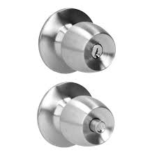 [PRO-35POP] CERRADURA POMO CILINDRICO MEDIA COPA  RECAMARA, ACERO INOXIDABLE, LLAVE ESTANDAR(BLISTER)