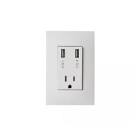 [SIM-2545460] CONTACTO ELECTRICO CON PLACA ATERRIZADO 2P+T+2 USB 2.1A 15A 127-250V BLANCO