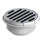 [URR-192RTC] COLADERA PARA PISO REDONDA UNIVERSAL CON TAPA Y CON REJILLA DE ACERO INX. CROMADA