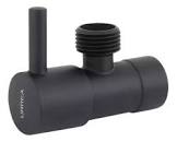 [URR-404.2] LLAVE ANGULAR PARA CONTROL DE AGUA C/MANERAL DE PALANCA Y CONTRATUERCA NEGRO MATE